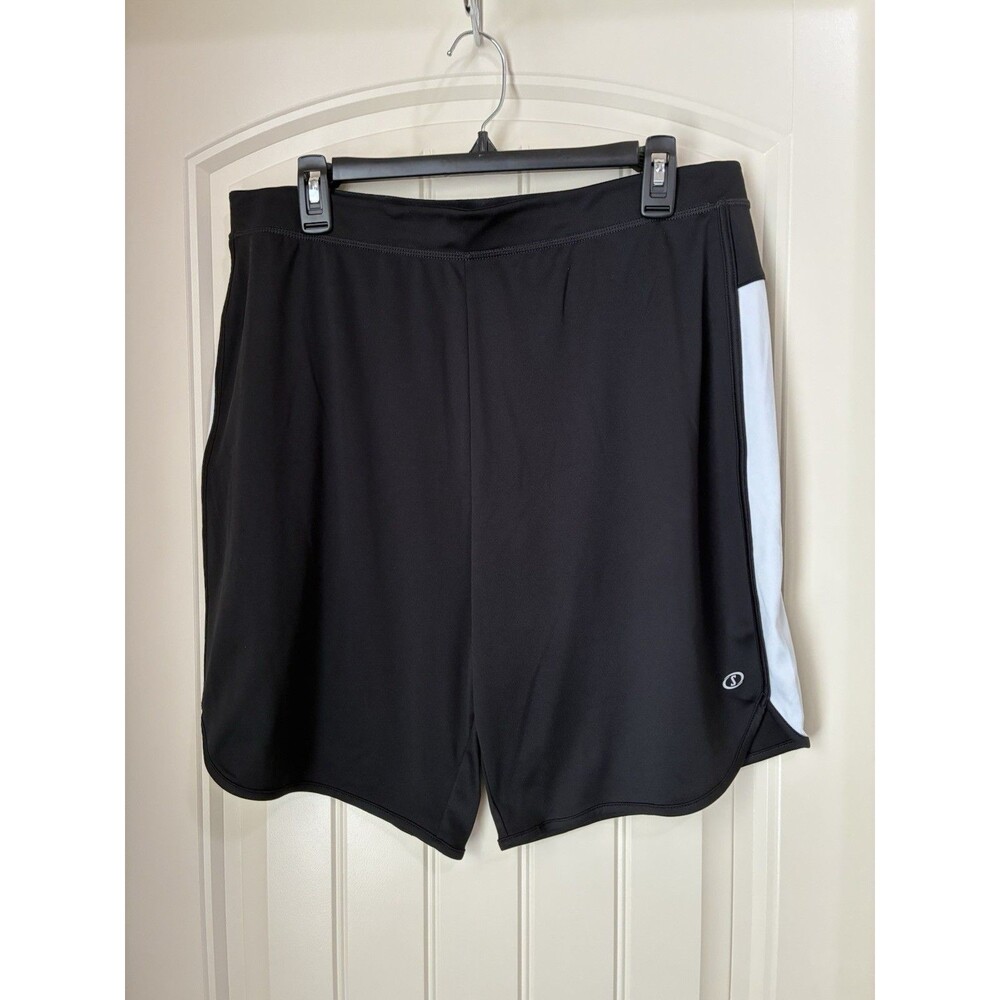 Woman’s Spaulding Black And WHITE ATHLETIC Shorts, Size L